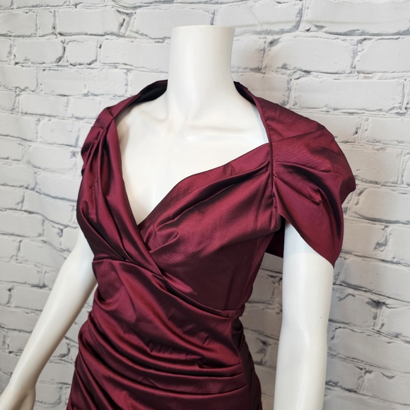 Talbot Runhof Red Ruched Dress - Picture 4 of 8